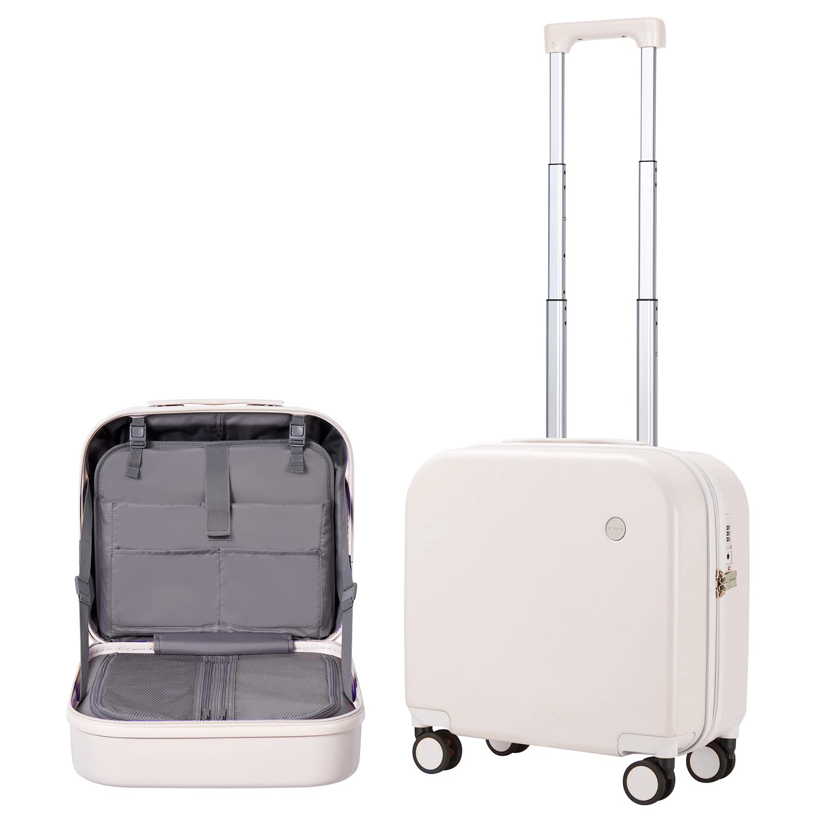 Photo 1 of *USED*Carry on Luggage, Mixi Suitcase Spinner Wheels Luggage Hardshell Lightweight Rolling Suitcases PC with Cover & TSA Lock for Business Travel 16in carry on Off White