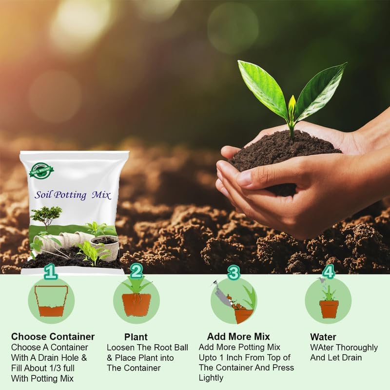 Image of Best Potting Mix Soil for Fertilizer for Plants Garden Soil for Plants Less All Purpose Ready to use Potting Mix Made with vermicompost /Neem Cake /Potash /River Sand /Bone Meal 30kg