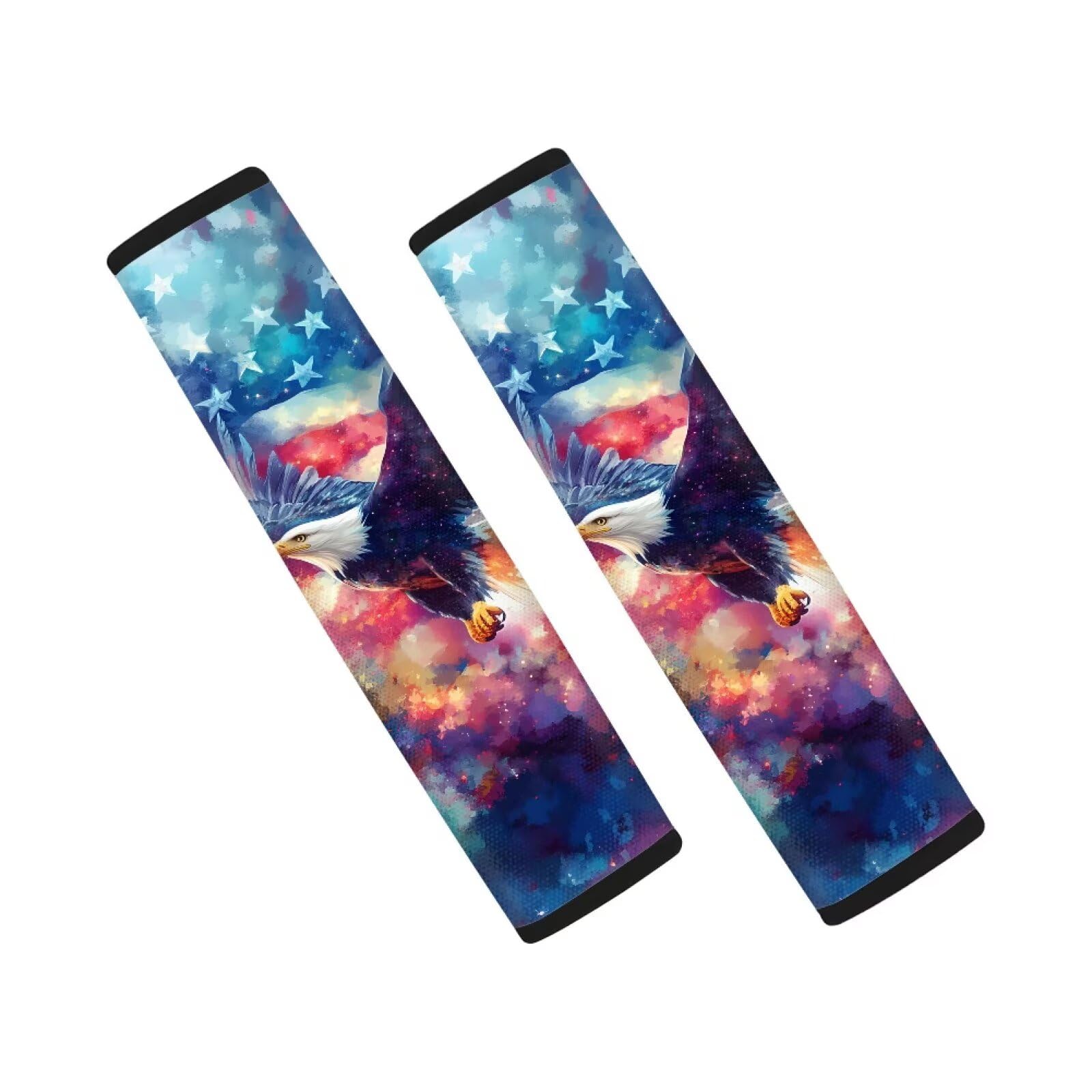 AFPANQZ USA Eagle Flag Car Seat Belt Pads Covers Harness Vehicle for Adults Kids 1 Pair/Set Safety Seatbelt Cushion Pad Cute Shoulder Straps Pads for Bags