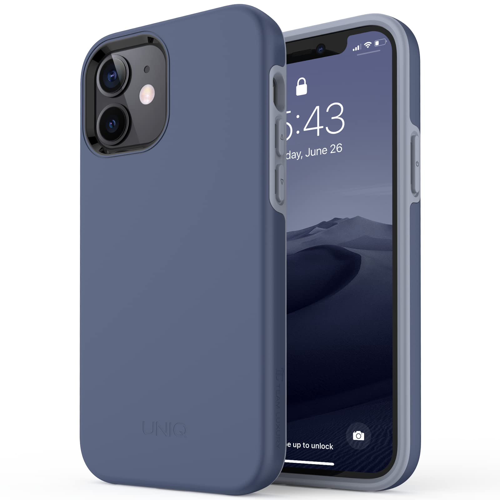 TEAM LUXURY Shockproof for iPhone 12 Case for iPhone 12 Pro Case [UNIQ Series] Rugged Anti-Scratch Protective Case Designed for iPhone 12/12 Pro Phone Cases 6.1 Inch, (Dark Navy Blue)