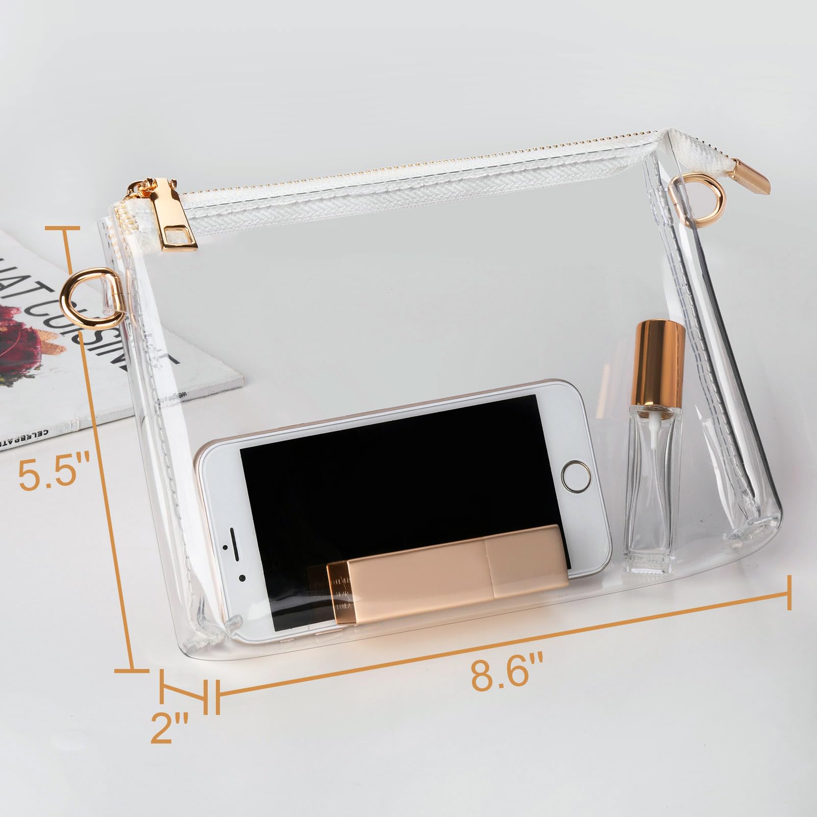Bolso transparente para mujer, aprobado para estadios, bolsa cruzada transparente, pequeña bolsa transparente para estadios para conciertos y eventos deportivos, A11-2 3