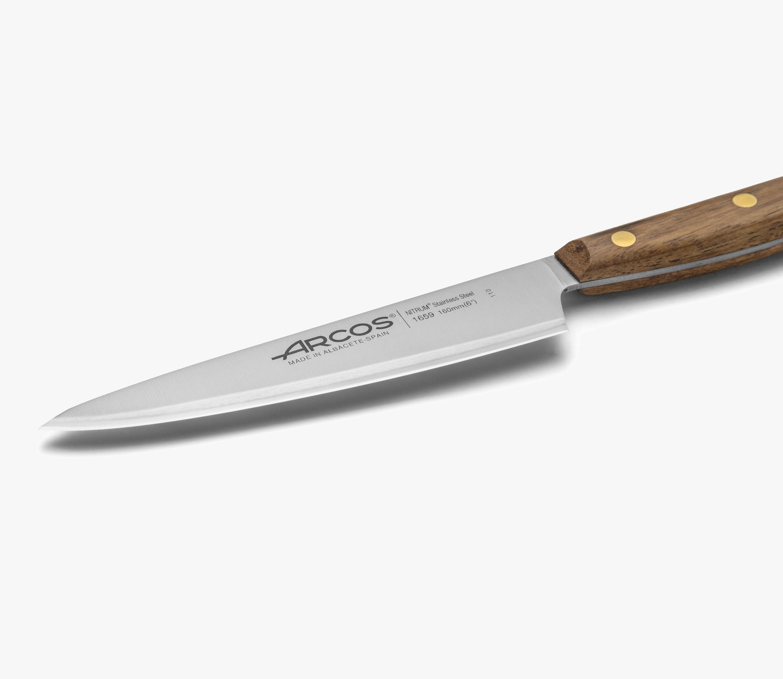 Arcos Serie Nordika - Coltello Cucina - Acciaio Inossidabile NITRUM - Lama di 160 mm - Manico in legno Ovengkol FSC naturale al 100% - Confezione riciclata al 100%