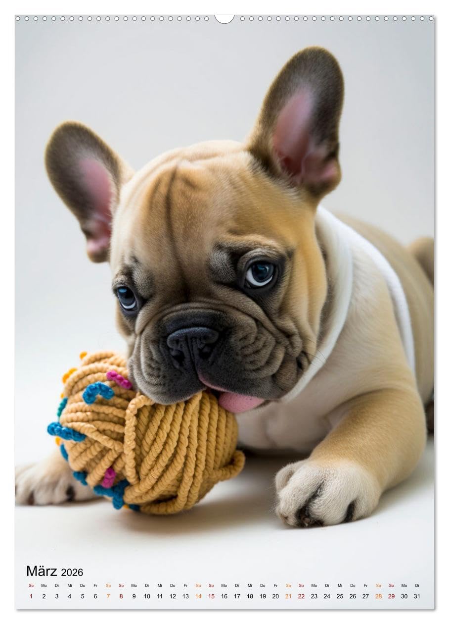 Französische Bulldogge - ein Hund für die Familie (Wandkalender 2026 DIN A2 hoch), CALVENDO Monatskalender: Die Französische Bulldogge - lebendig, unbeschwert, umgänglich (CALVENDO Tiere)