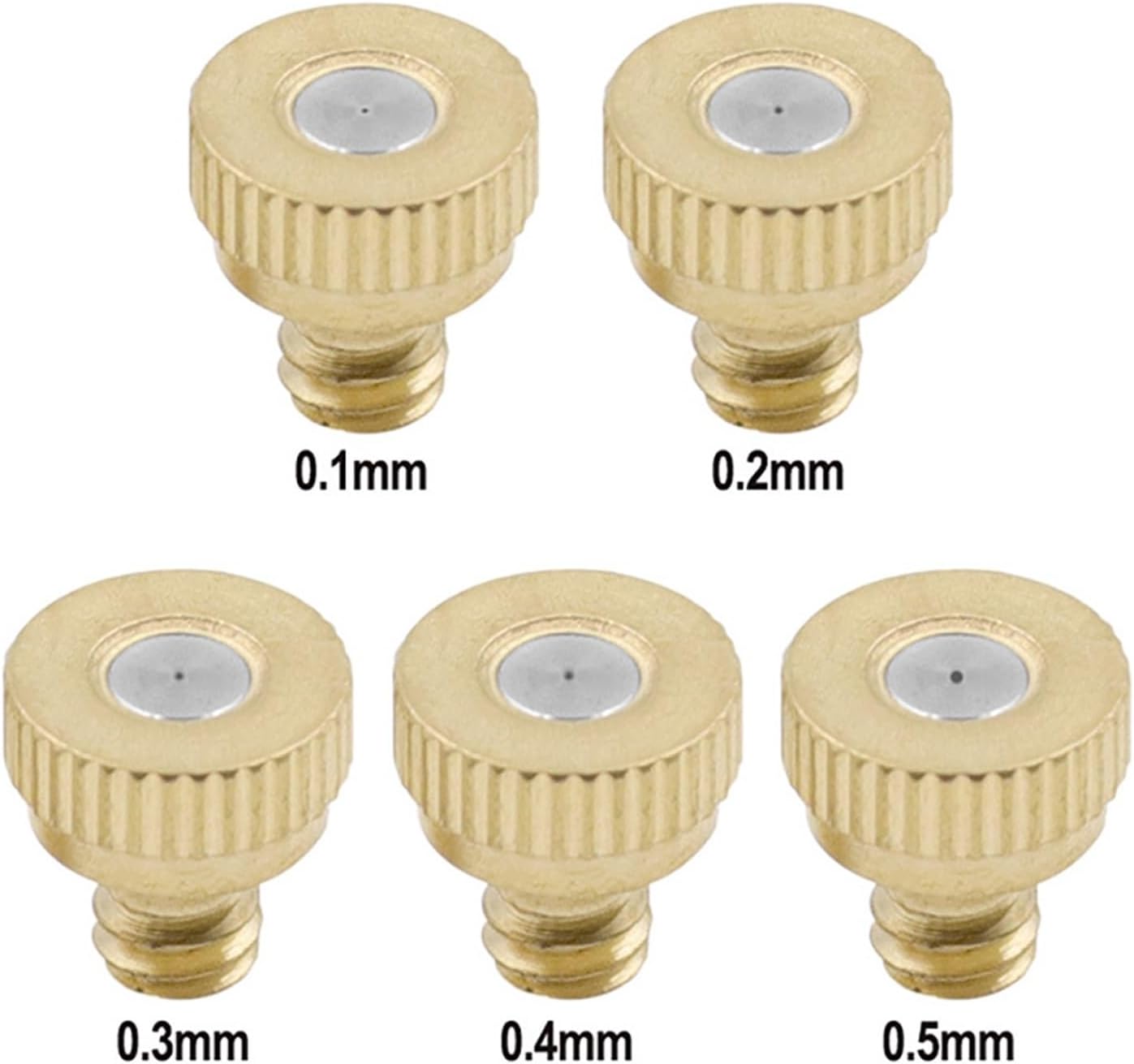10PCS Atomizing Nozzle 3/16" Fog Spray Cooling Water Accessories Garden Nebulizer Misting Sprayer(0.4mm)