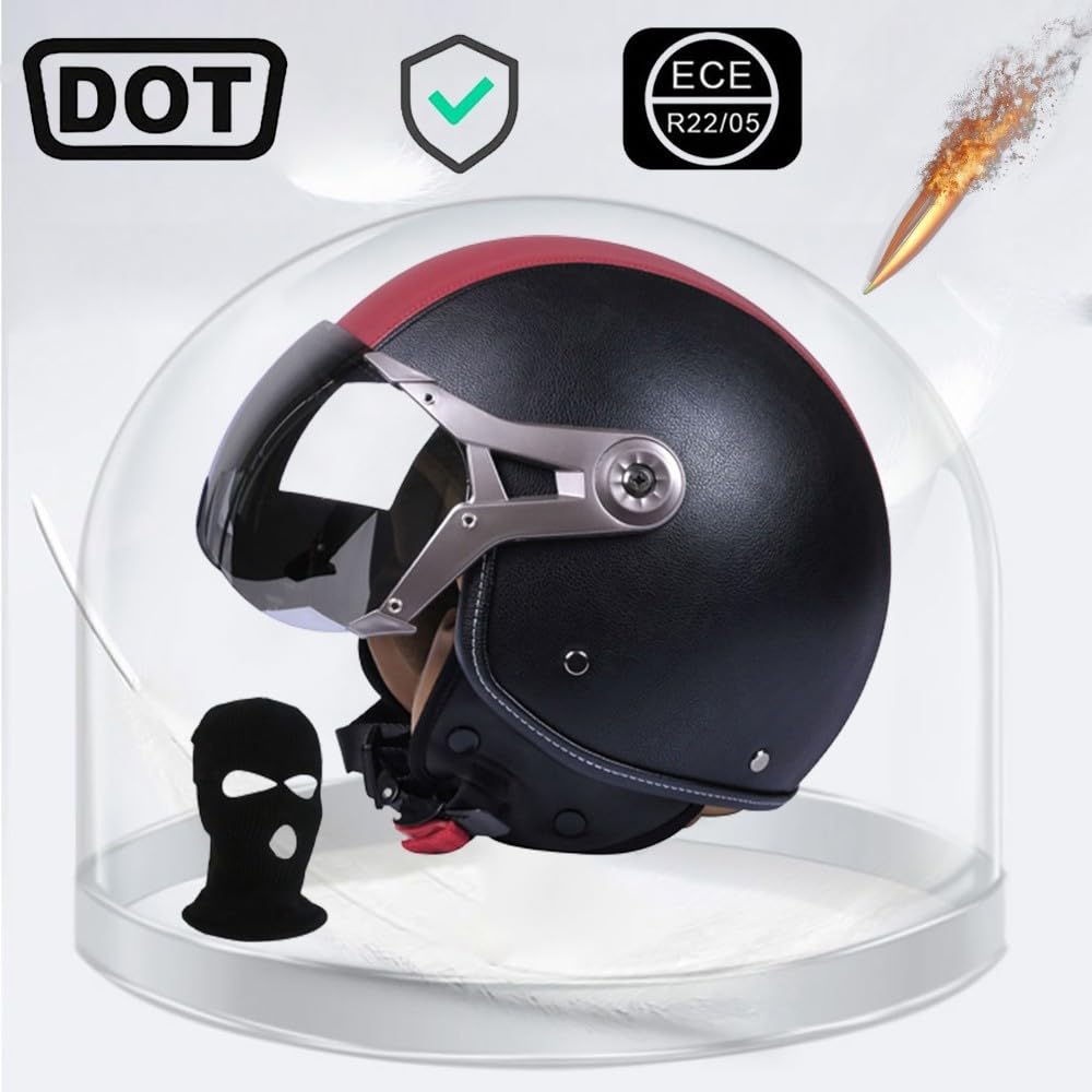 Motorradhelm Erwachsene Doppelvisier ABS EPS - 56-60cm Mit Sonnenblende