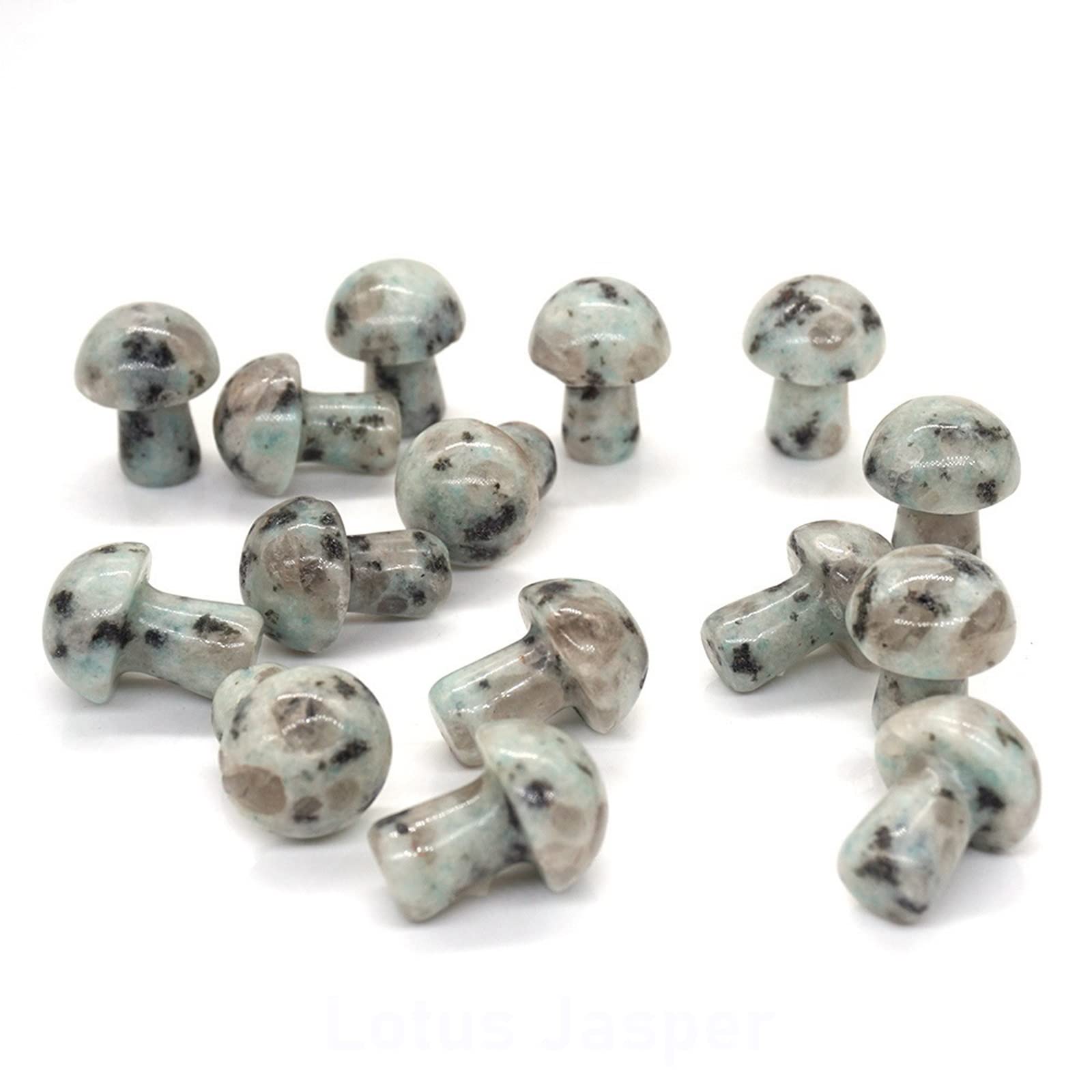 LQYXGS Crystal Stone Home Decor 20MM Mini Mushroom Figurine Natural Stones Carved Crafts Decor Quartz Crystal Statue, 20PCS/ Set(18)