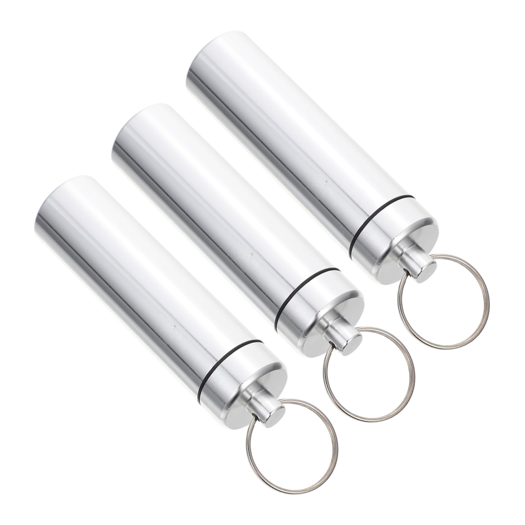 BEBEMOKO Aluminum Bottle Storage Box Swab Portable Keyring Case Waterproof for Travel