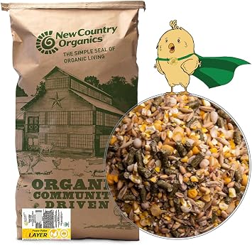 New Country Organics I Power Pellet Layer Feed 40 lbs I Layer Feed for Laying Hens I Soy-Free I 17% Protein I Certified Organic and Non-GMO I 40 lbs