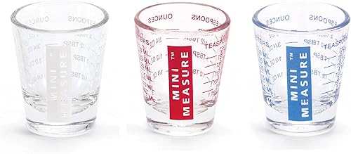 Miniatura 10 de Kolder Mini medida de vidrio pesado, 20 medidas incrementales multiusos líquido y seco, vaso de chupito, verde, juego de 2