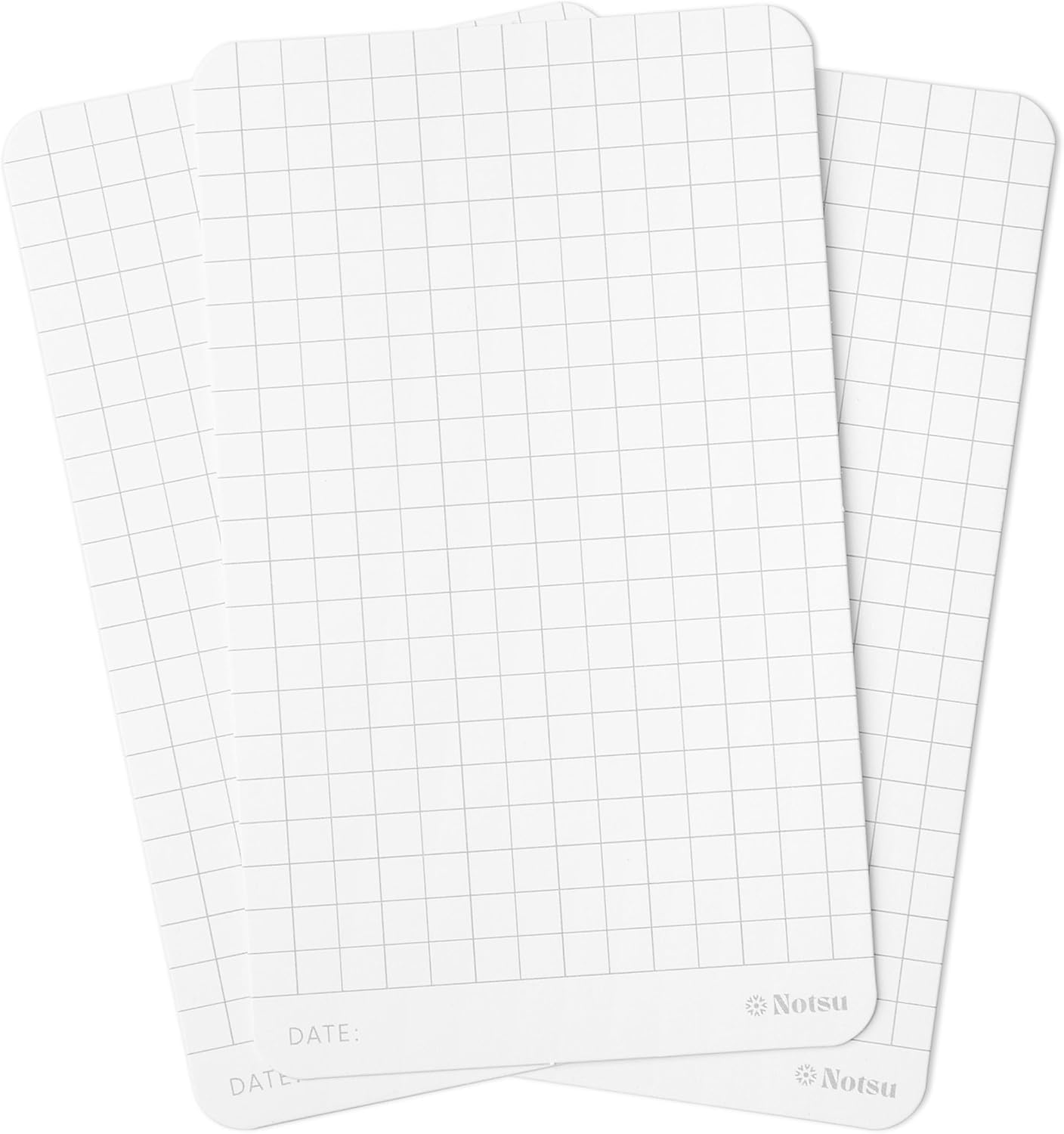 Notsu Graph Grid Index Cards 3x5 inch, 40 ct | Thick Graphing Note Cards w/Rounded Corners | Premium Heavy Duty Paper 350 gsm