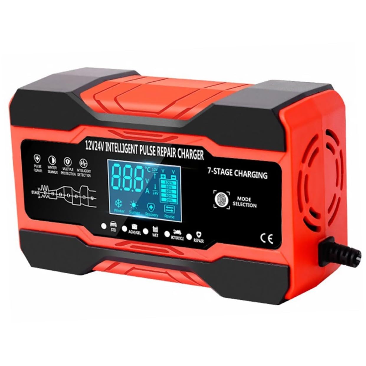 Cabilock Caricabatteria Intelligente Per Auto e Riparatore Di Batterie Tecnologia Ad Impulsi Ad Alta e Bassa Frequenza Per Mantenimento e Attivazione Di Batterie Lungo Inattive