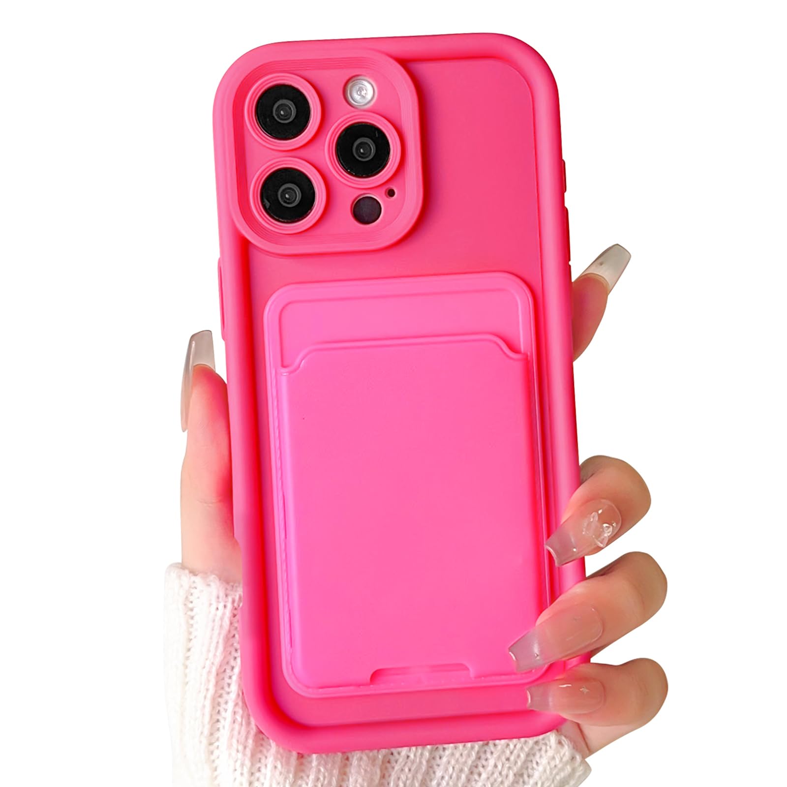 Lovmooful Compatible for iPhone 16 Pro Case Cute Color Card Holder