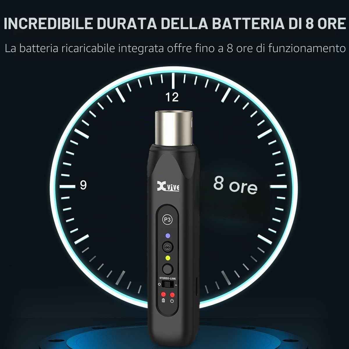 Xvive P3 Ricevitore Bluetooth XLR per Mixer Audio, Sistemi PA Attivi e DJ