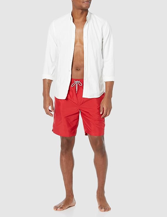 Marca Amazon - MERAKI Shorts de Natación Hombre, Rojo (Red), M, Label: M :  Amazon.es: Ropa