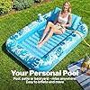 SLOOSH Inflatable Tanning Pool Lounger Float, 70" x 46" Pool Floats Adult with Pillow, 4 in 1 Suntan Tub Raft Floatie,Sunbathing Bed Lounge for Water Blow Up Kids Ball Pit Party Gifts, L-Blue #2