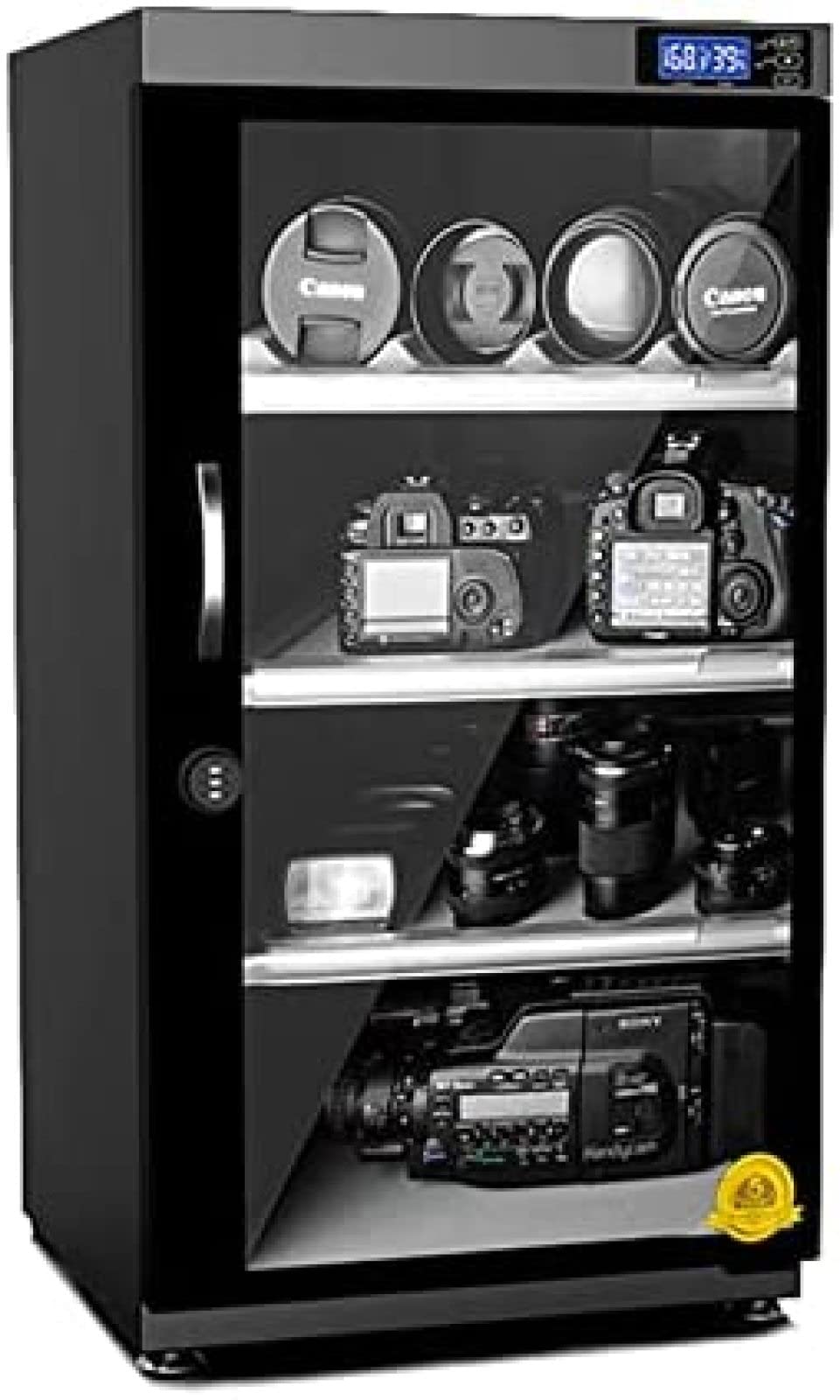 Armadio Asciutto Intelligente, Armadio di Deumidificazione Automatico Grande da 125 Litri, Obiettivo per Fotocamera da 105 Litri E Scatola A Prova di umidità per Attrezzature Fotografiche con Serr