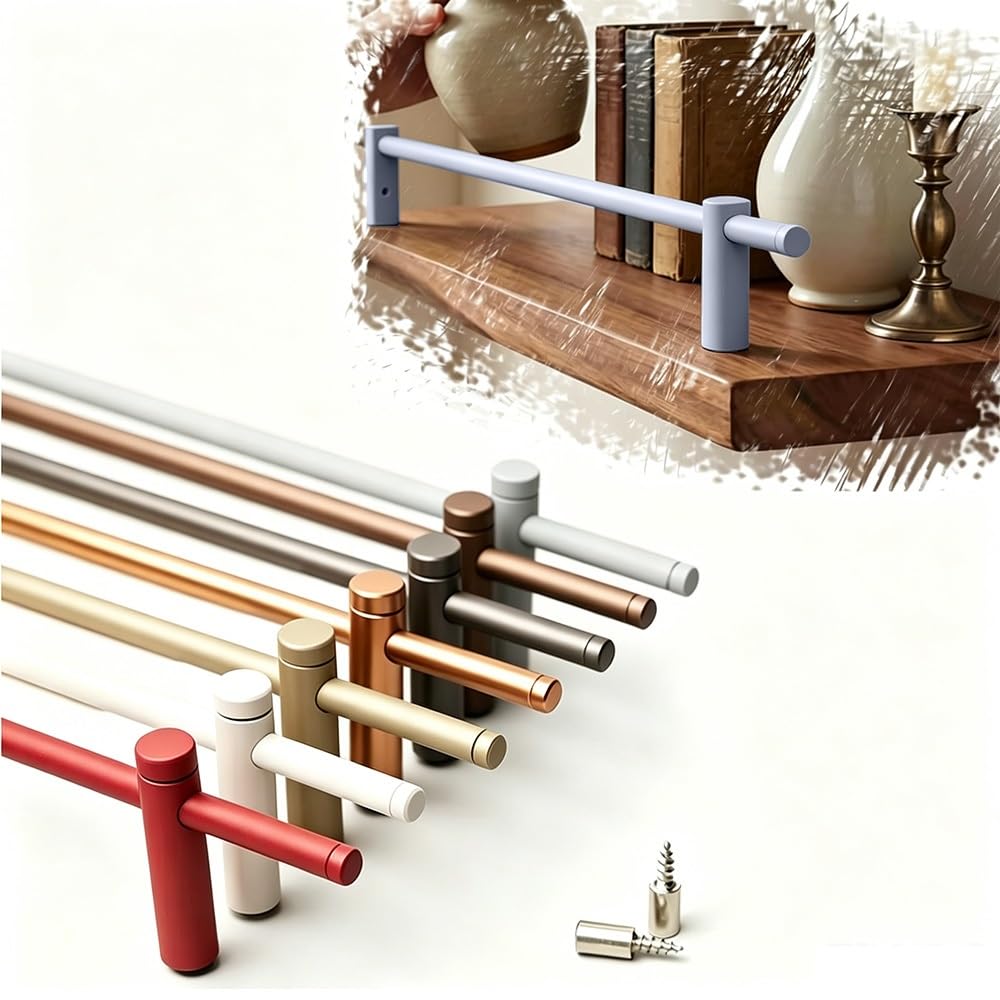 Svbvrfeew Blue Aluminum Gallery Rails For Shelves Shelf Guardrail Round Tube Anti-Fall Fence Set Metal Shelf Rail Decorative 30 28 24 20 16 14 12In Guard Fence(,40Cm/15.7In)
