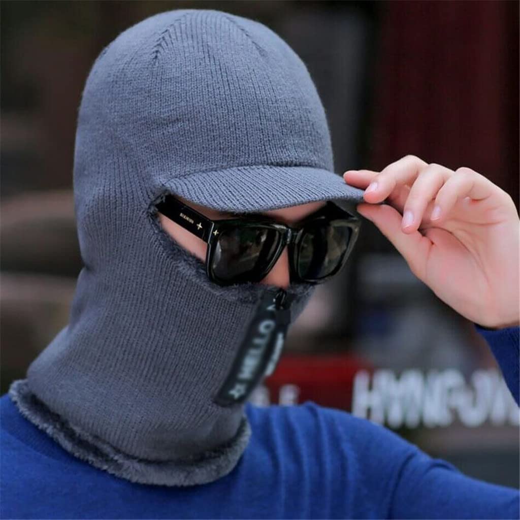 Wintermützen für Herren halten warm, Sturmhaube, Winter-Strickmütze mit Reißverschluss, Warmer Krempe, Outdoor-Skimütze (Farbe: 3er-Pack, Größe: Talla ?nica) (3er-Pack)