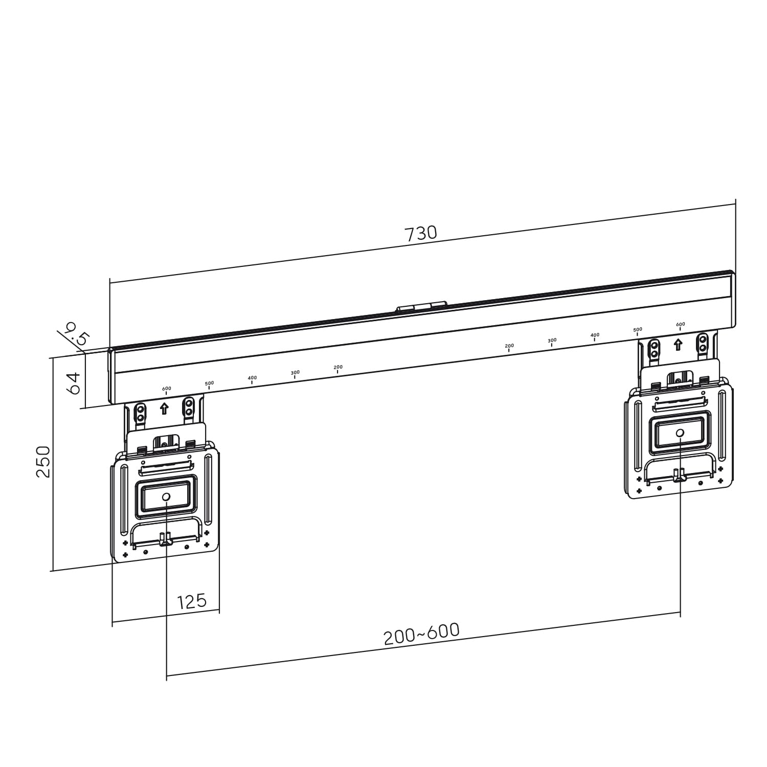 Soporte de Pared ultraplano Maclean para TV, 37-80", VESA máx. 600x400, MC-481
