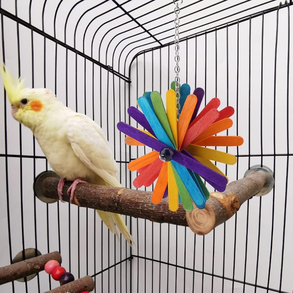 Wooden Chew Grind Teeth Popsicle Sticks Toy for Birds Parakeet Cockatiel Conure Parrot Lovebird Pet Cage Supplies