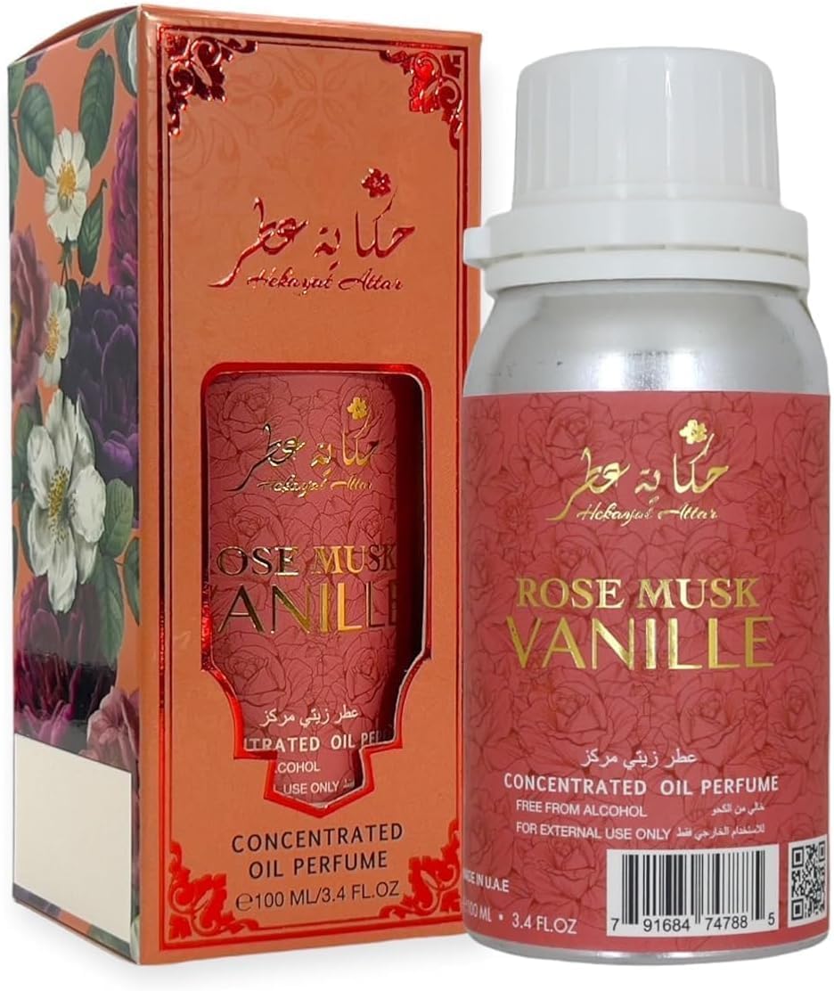 ROSE MUSK VANILLE 100 ML CONCENTRATED PERFUME OIL by Hekayat Attar