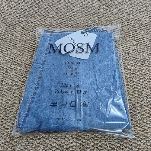 MOSM Women's Wide Leg Jeans High Waisted Strechy Raw Hem Denim Pants Blue4