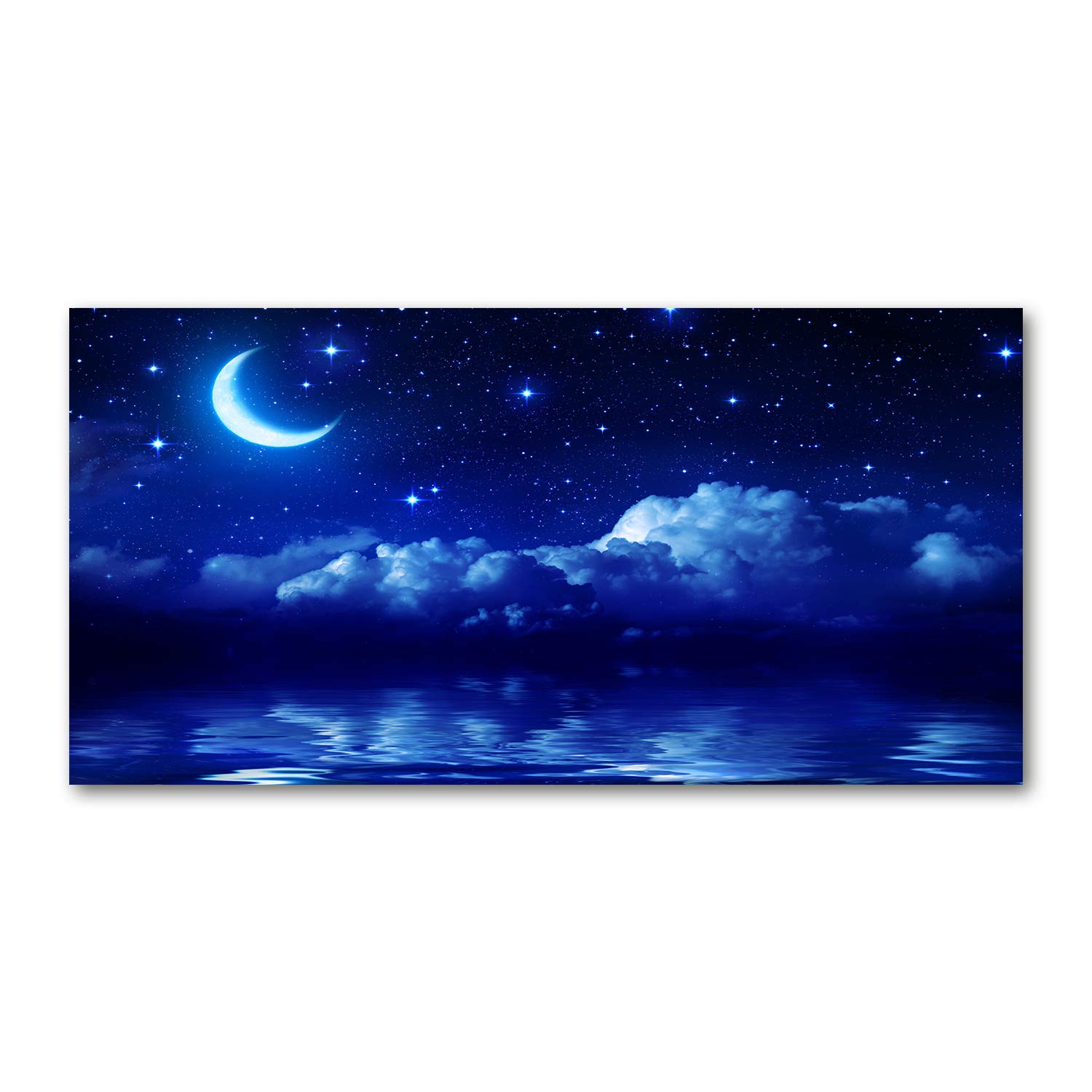 Tableau photo décorative panoramique ciel de nuit bleu 120x60cm