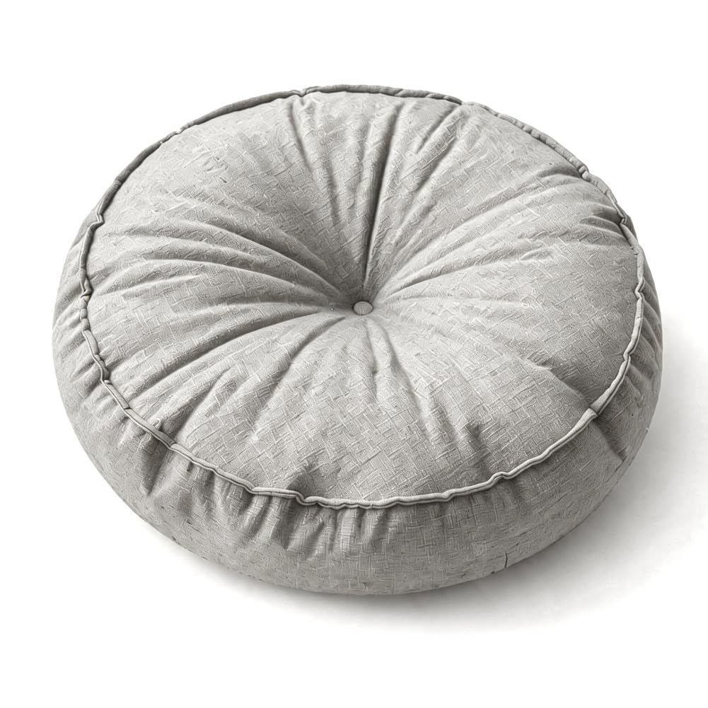 DASIAUTOEM Bodenkissen Schlicht,Sitzkissen Pouf, 10 cm hoch-rund 45cm Ø,wetterfest,wasserfes, Einfach und schmutzabweisend,für Zuhause -Outdoor Boden und Garten (Hellgrau)