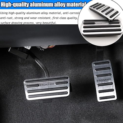 Miniatura 6 de Kakash Accesorios interiores personalizados para Nissan Frontier 2022 2023, fundas de pedal de acelerador de gas de aleación de aluminio,
