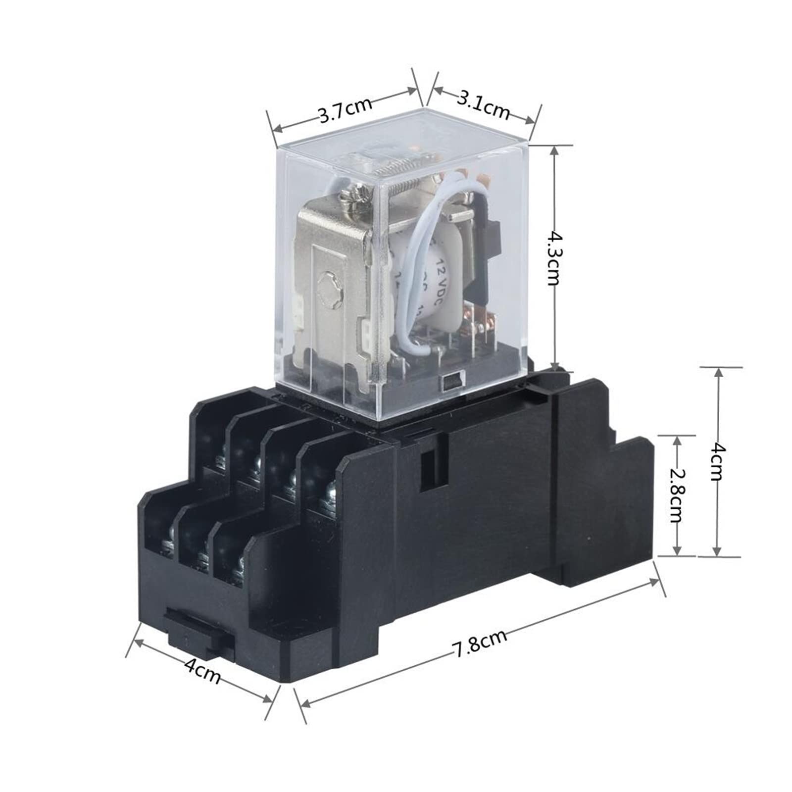 Set Di 3 Rel&egrave; Elettromagnetici DPDT 12V DC Con Basette - Ideale Per Impianti E Comandi