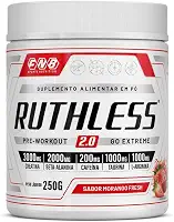 Pré treino Ruthless (creatina + L-arginina + cafeína + beta-alanina + taurina) 250g sabor morango