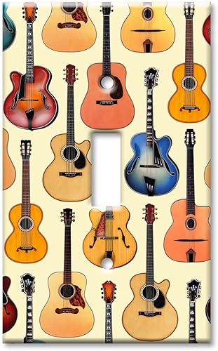 Miniatura 7 de Art Plates - Placa decorativa de pared metálica con tapa de salida - Guitarras Acústica - Imagen de Dan Morris - (Hecho en EE. UU.)