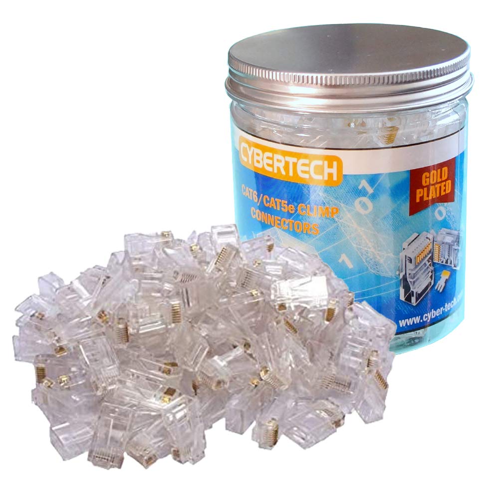 CyberTechCat6, Cat5e RJ-45 Ethernet Crimp Connectors Pack of 100