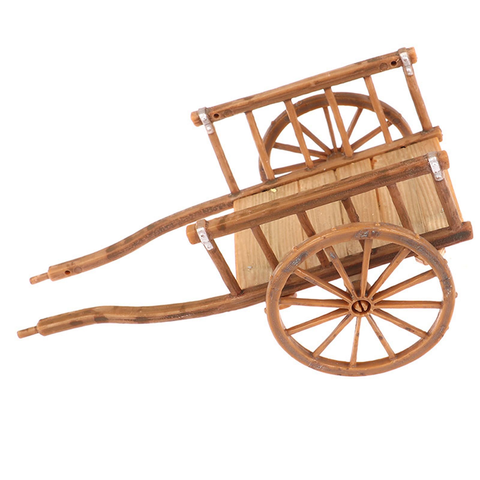 Miniature Farm Cart Retro 1/12 Scale Dollhouses Furniture for Realistic Farm Displays Scale Small Farm Wagons with Movable Dollhouses Accessory