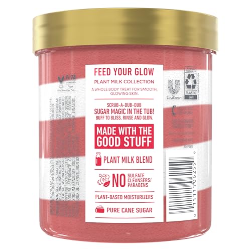 Image of Dove Sugar Body Scrub Oat Milk & Berry Brulee For Women For Exfoliated & Hydrated skin 15 oz