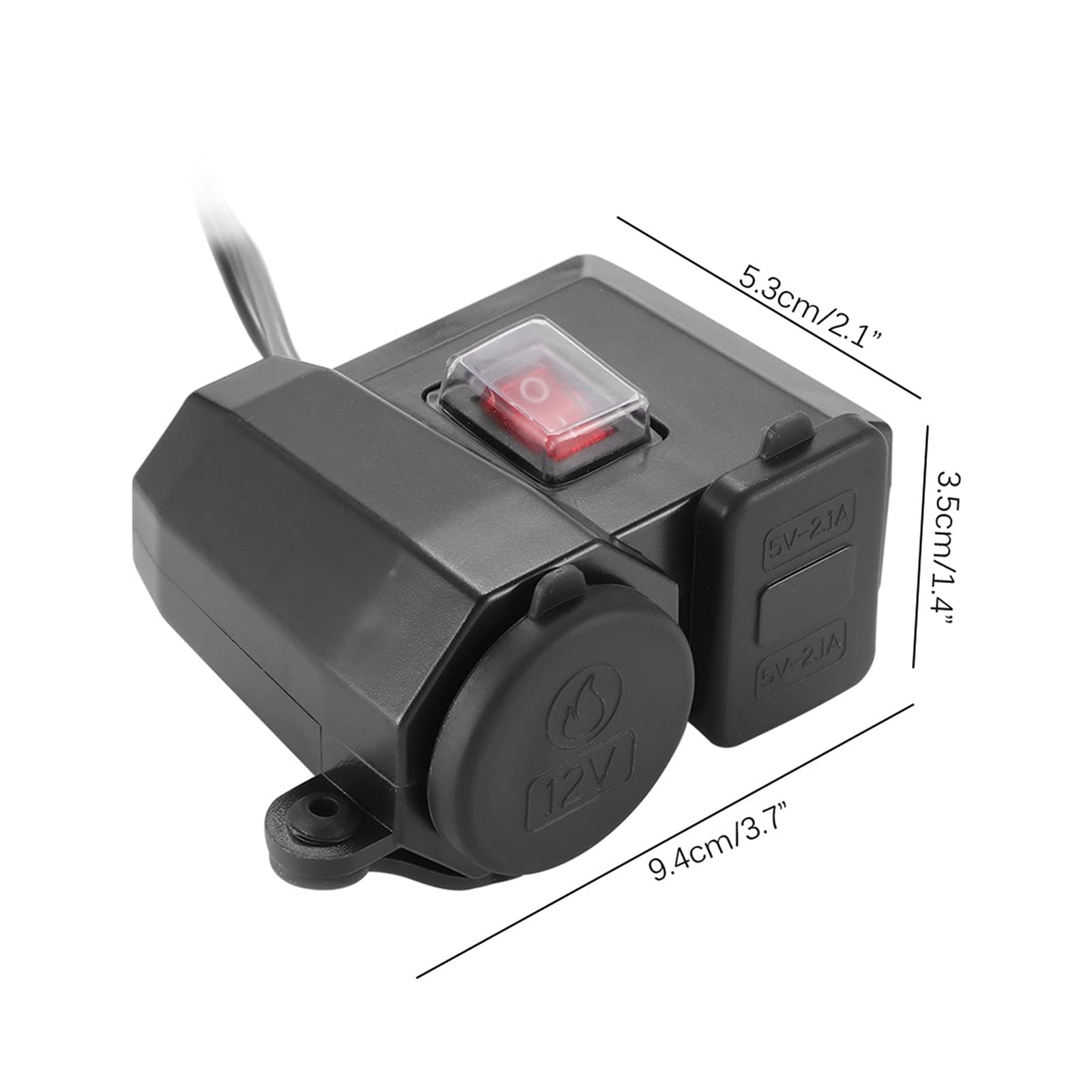 ładowarka samochodowa, Woltomierz do zapalniczki motocyklowej 3 w 1 z wyświetlaczem cyfrowym, wodoodporny, szybkie ładowanie USB