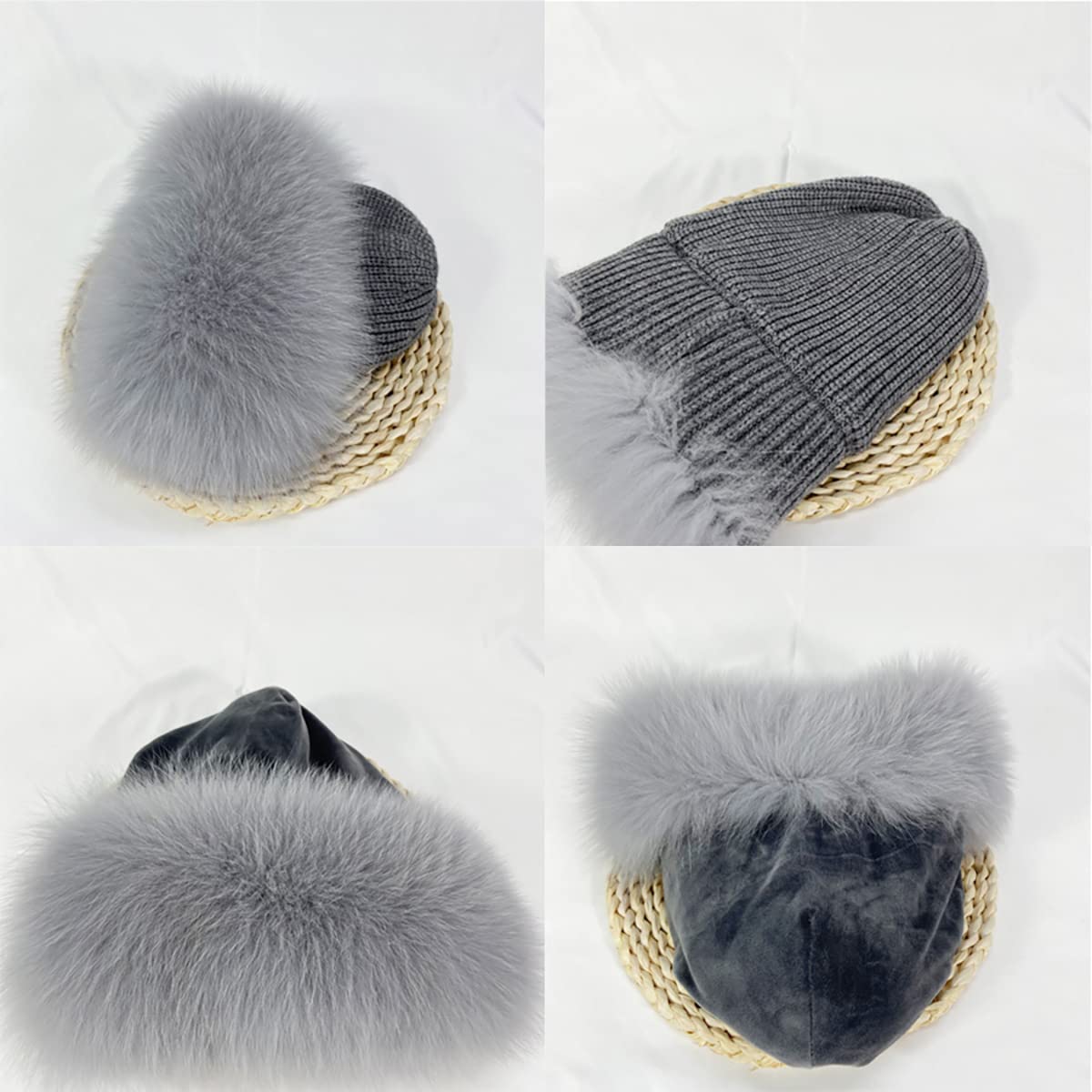 Queenbox Fuzzy Knit Beanie Furry Hat Russian Women Girl Cossack