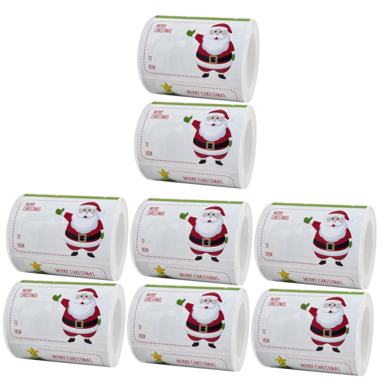 STOBOK 8rotoli Adesivi Natalizi Autoadesivi Per Scatole e Pacchi Etichette Decorativi Per Regali Natale Per e Decorazioni Festive