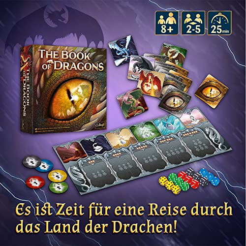 Trefl - The Book of Dragons - Das Buch der Drachen - Brettspiel, Drachenkarten, Würfel, einzigartige Mechanik, handgezeichnete Drachengrafiken, Gesellschaftsspiel für Erwachsene und Kinder ab 8 Jahren – Bild 3