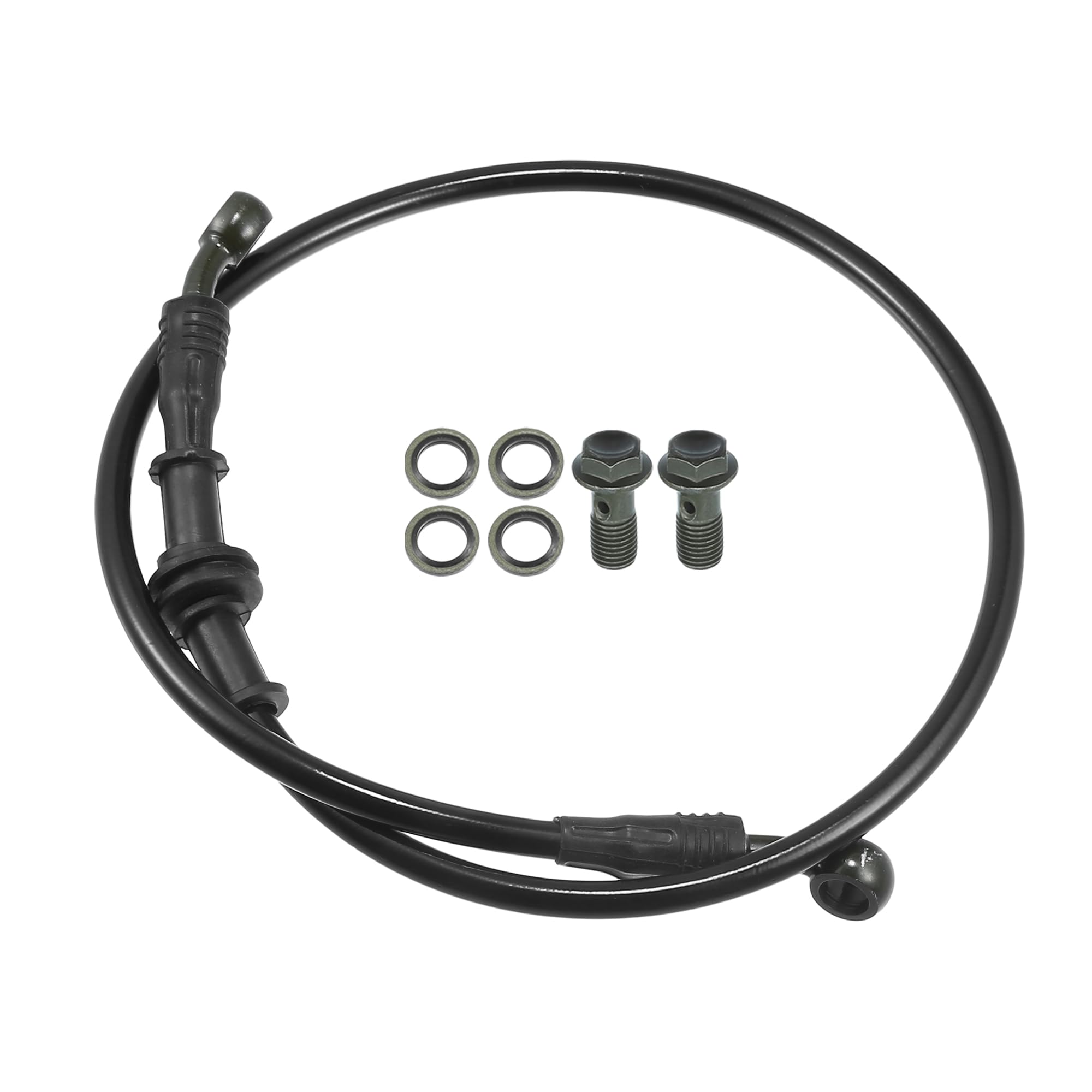 1 Set 80cm 31.50" Manguera de Freno Hidráulico Universal para Motocicletas - para Motocross y Motos de Tierra 28 Grados Trenzado Duradero - Acero Inoxidable Negro
