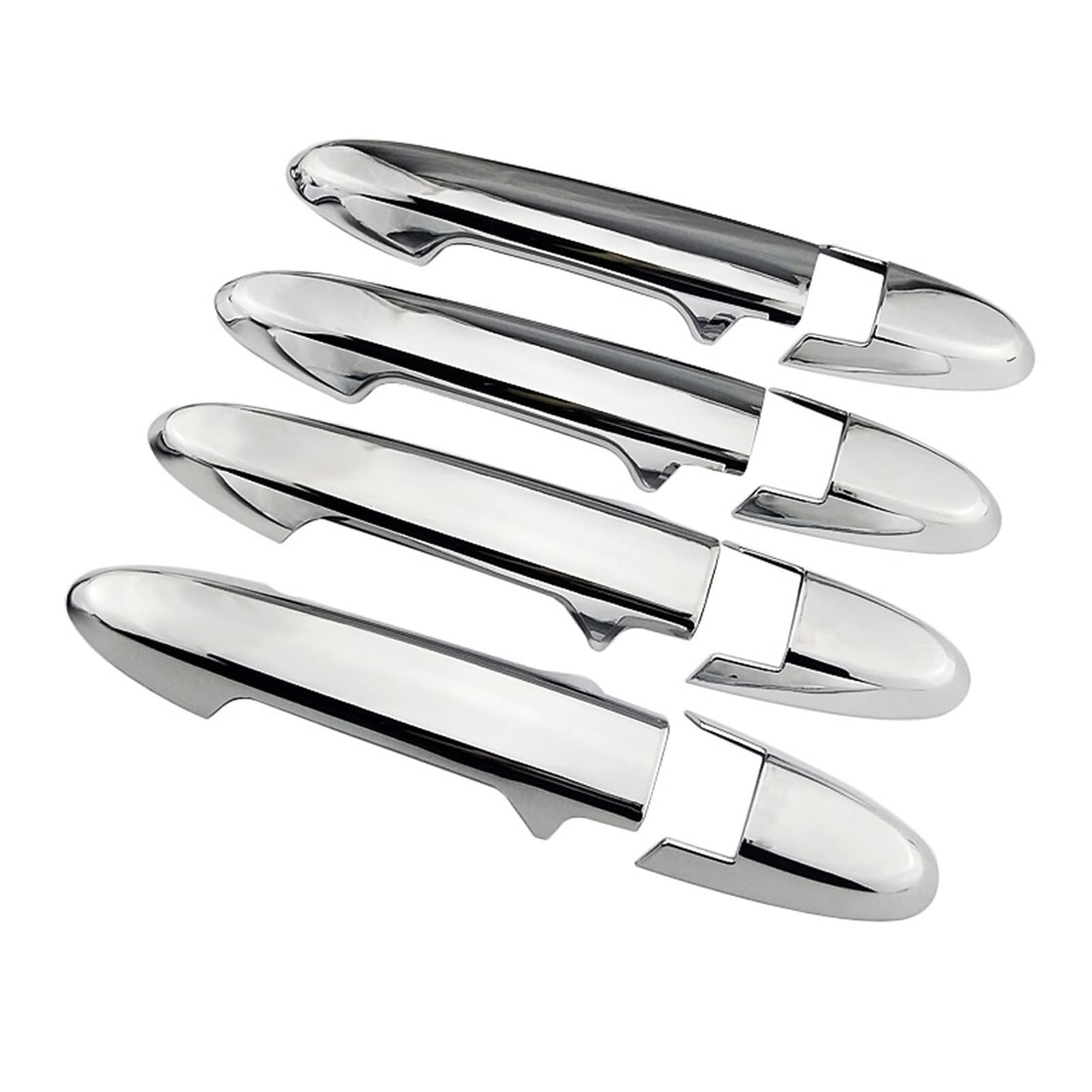 For F-i&t For J-az&z GK5 GP5 2014-2020 Carbon Fi&ber/Chrome Exterior Car Door Handle Cover Trim Protection Decor A&BS 8Pcs Car door handle cover (Color : Chrome No Holes)