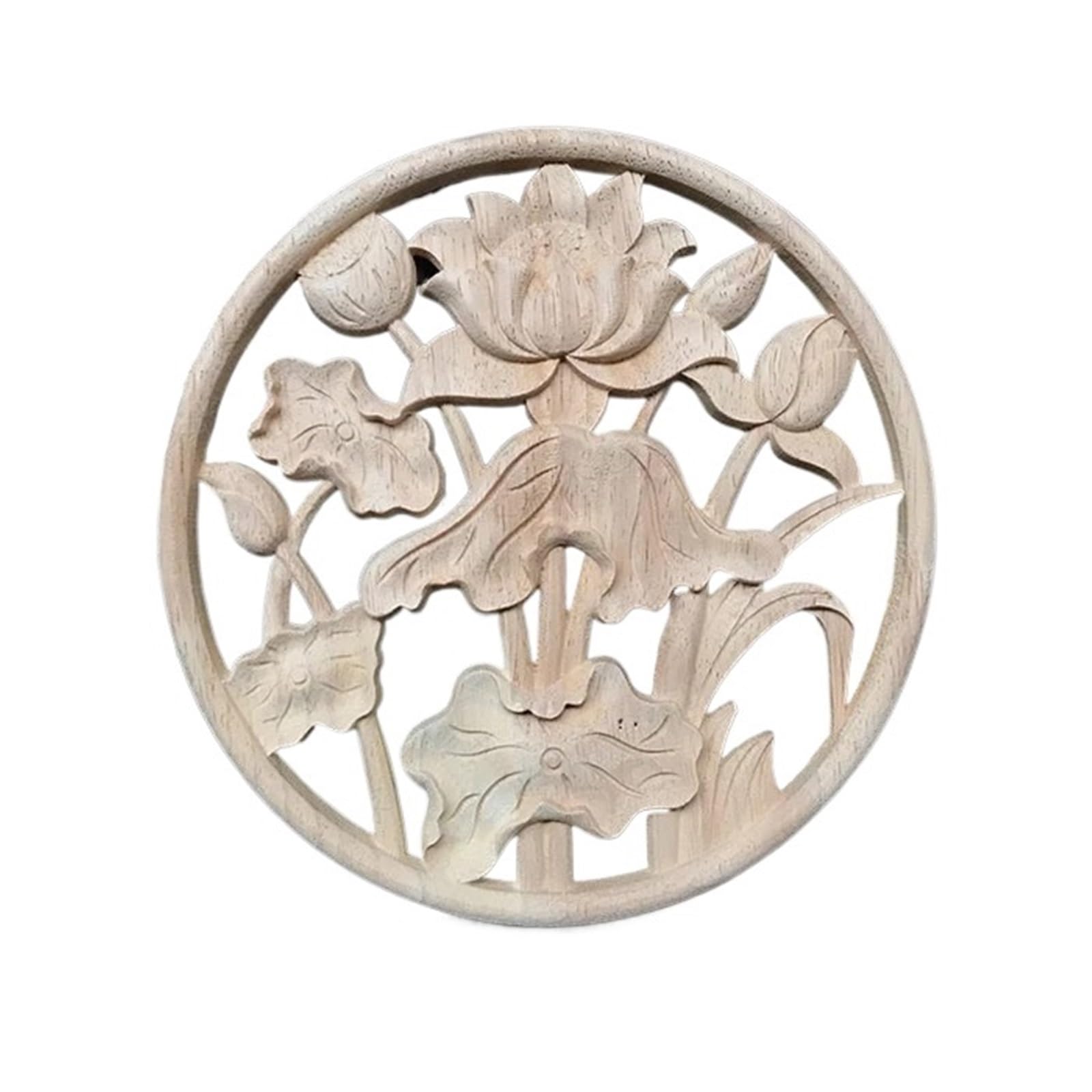 Appliques en bois sculptées de Dragon, figurine motif floral meuble