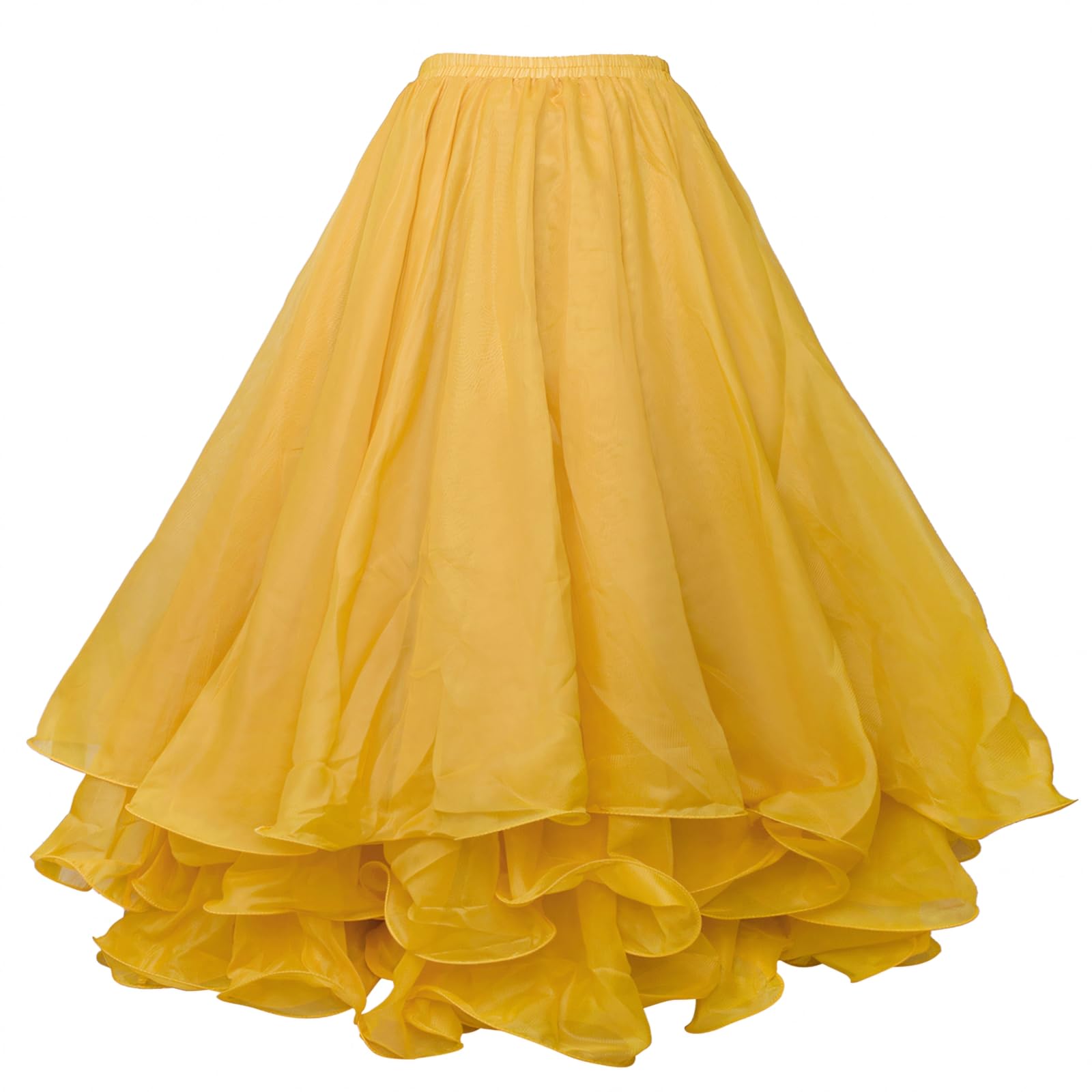 Belly Dance Skirt Halloween Tribal Chiffon Tiered Maxi Full Skirt 37.8 Inch Length