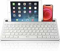 Teclado Bluetooth para Tablet e Celular, Sem fio, Recarregável, Dual Slim, Moderno, Teclas macias e silenciosas