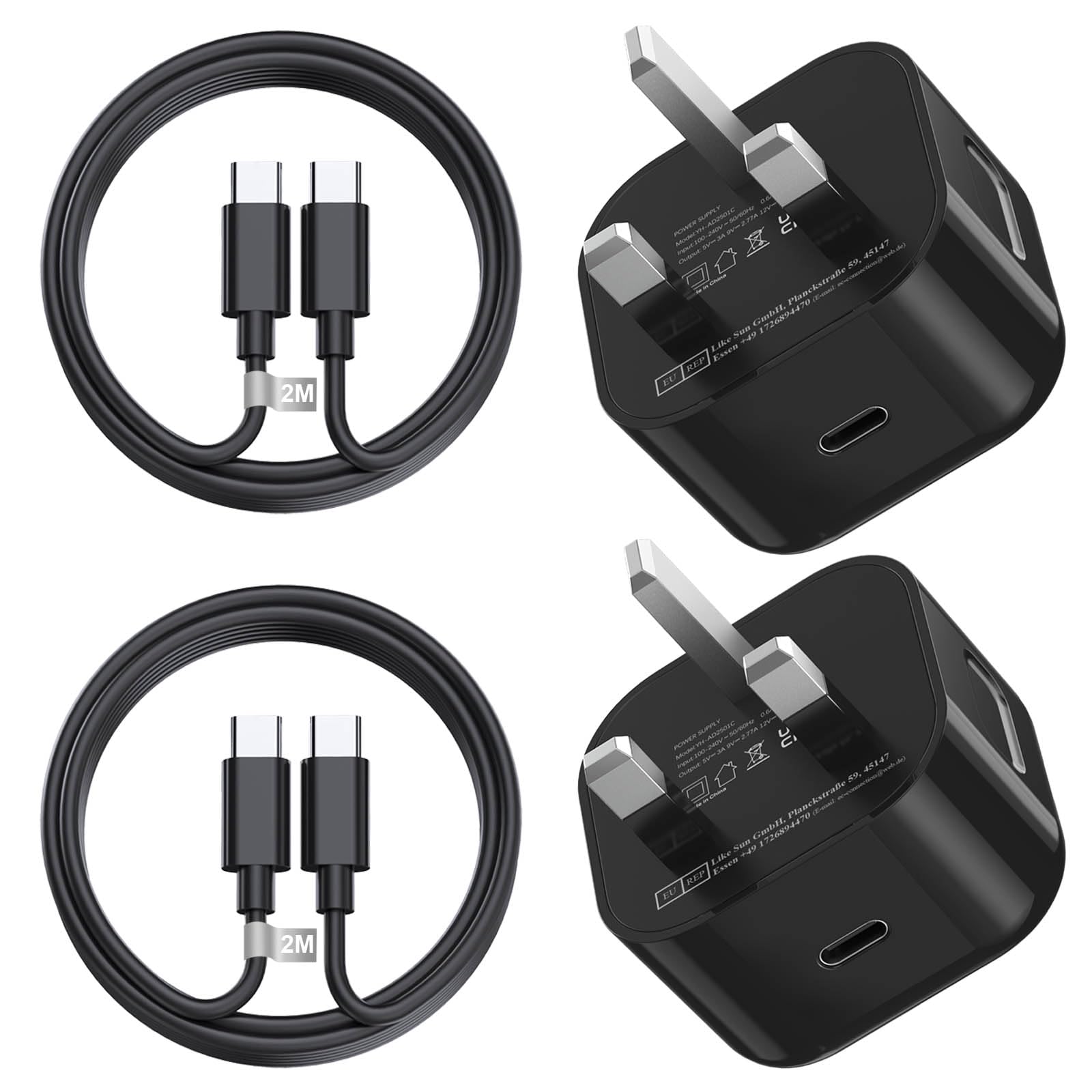 Samsung 25W USB C Fast Charger Plug and 2M Cable for Galaxy S24/S23  Ultra/S23+/S23/S22/S21/S10/A13/A14/A53/A54 5G 2Pack Super Fast USB Type C  Phone