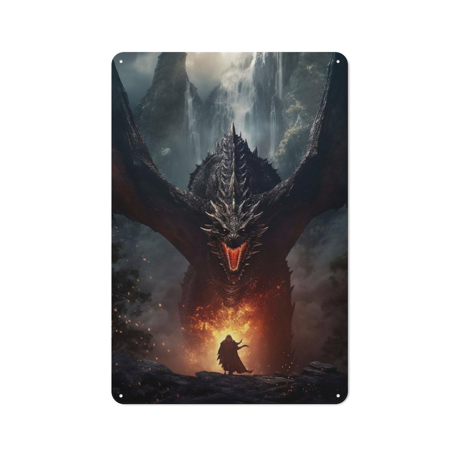 Junmoney Dragonborns Legacy Retro Metal Wall Sign 30X20cm For Guest Room Or Hallway, A Housewarming Gift For Home Decor Collectors