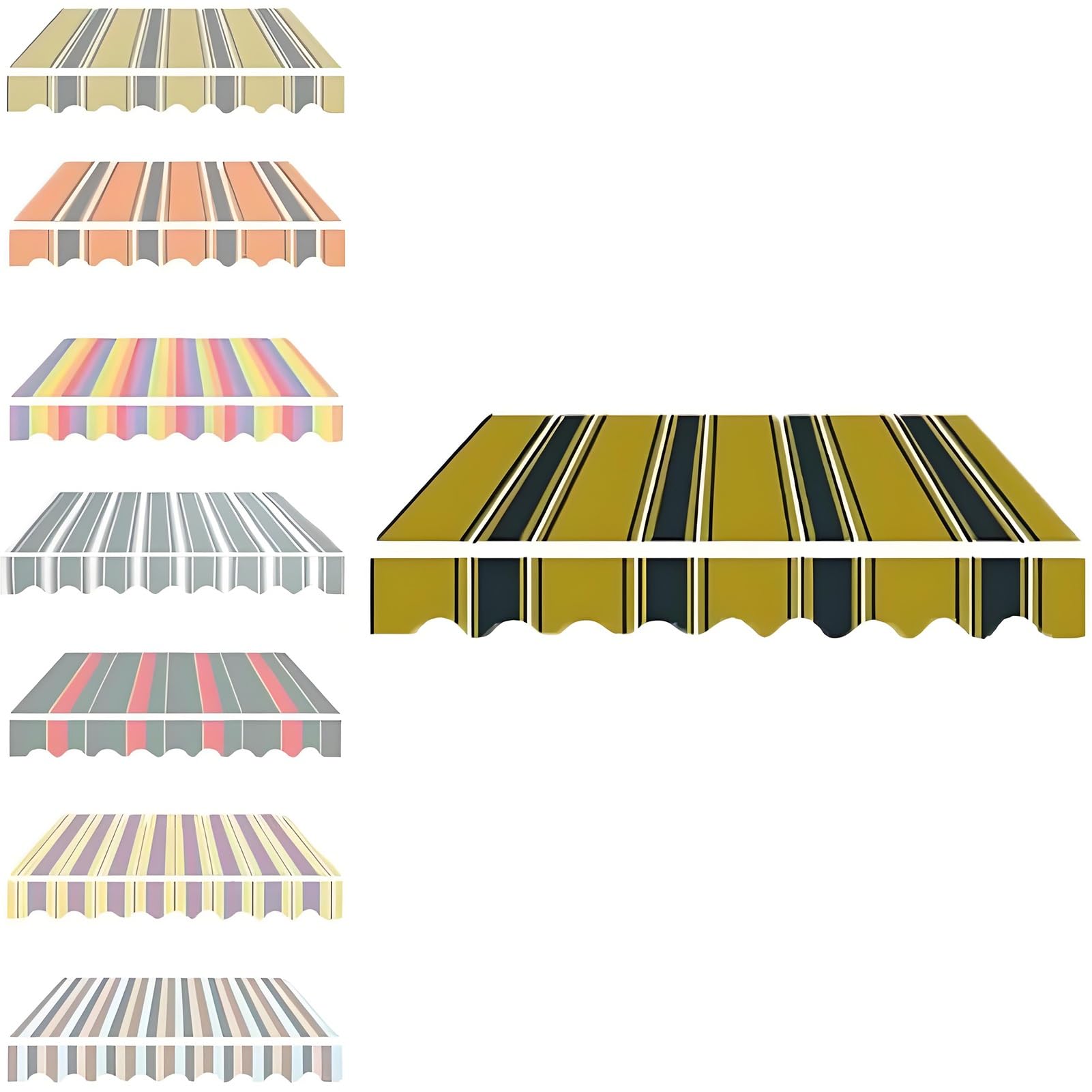 Ersatz für Einziehbare Markisenbespannung, Sonnenschutz Terrasse Markisentuch aus Polyester Wasserdicht UV-beständig für Wohnmo Fenster Geschäf Hof(Yellow,600x300cm)