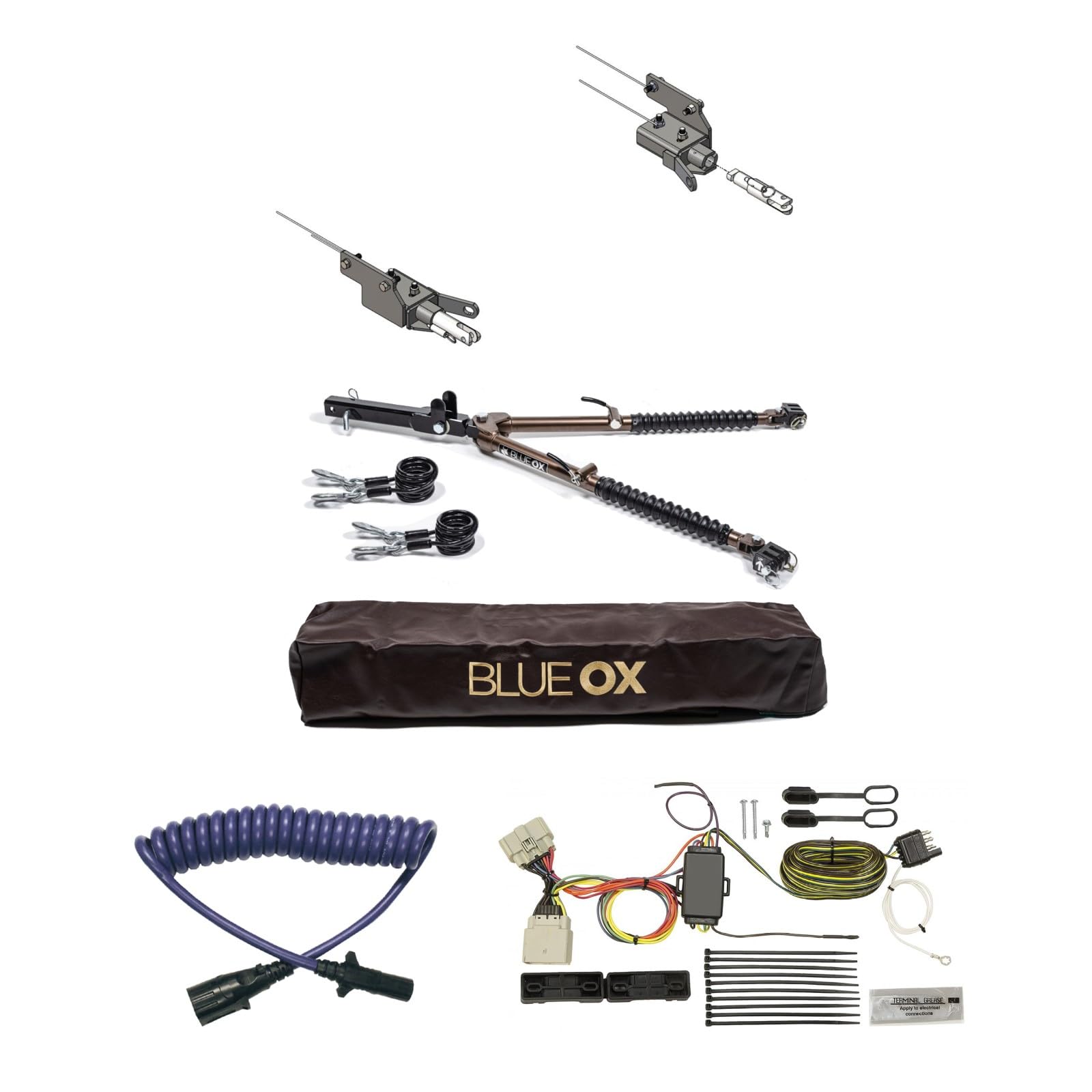 TrendsAuto Blue Ox Avail Tow Bar & Baseplate Combo with EZ Light Wiring Harness Kit fits 2015 2020 F150 Decal | BX2681 BX7420 BX88206 BX88309 BX88366