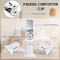 Vista 3 de Patelai 36 piezas de pinzas acolchadas para edredón, clips blancos para edredón, sujetadores acolchados para mantas para asegurar la ropa de cama