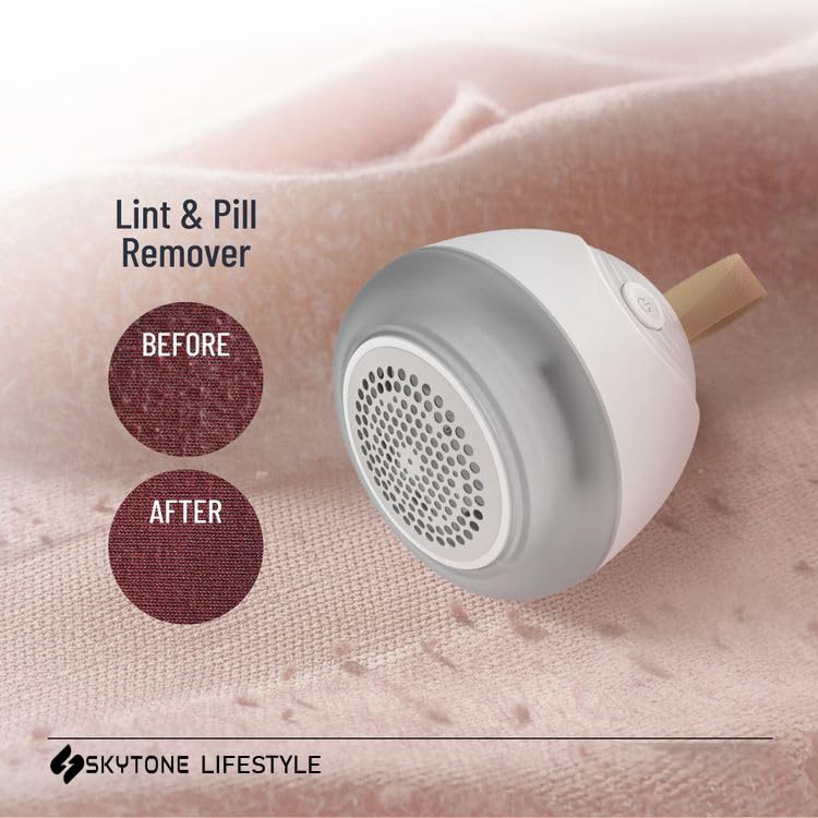 Image of SKYTONE Lint Remover for Clothes, Clothes Fuzz Remover for All Woolen Clothes, Shirts, Jackets, Burr Remover, Pill Remover from Carpets, Curtains (White)